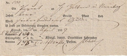 Bayern fahrpost postschein - bayern,