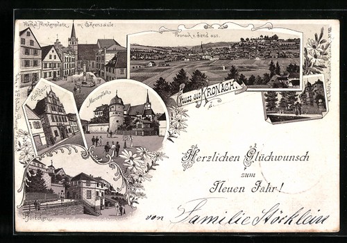Lithographie kronach rathaus - lithographie,