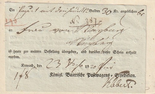 Bayern fahrpost postschein - bayern,